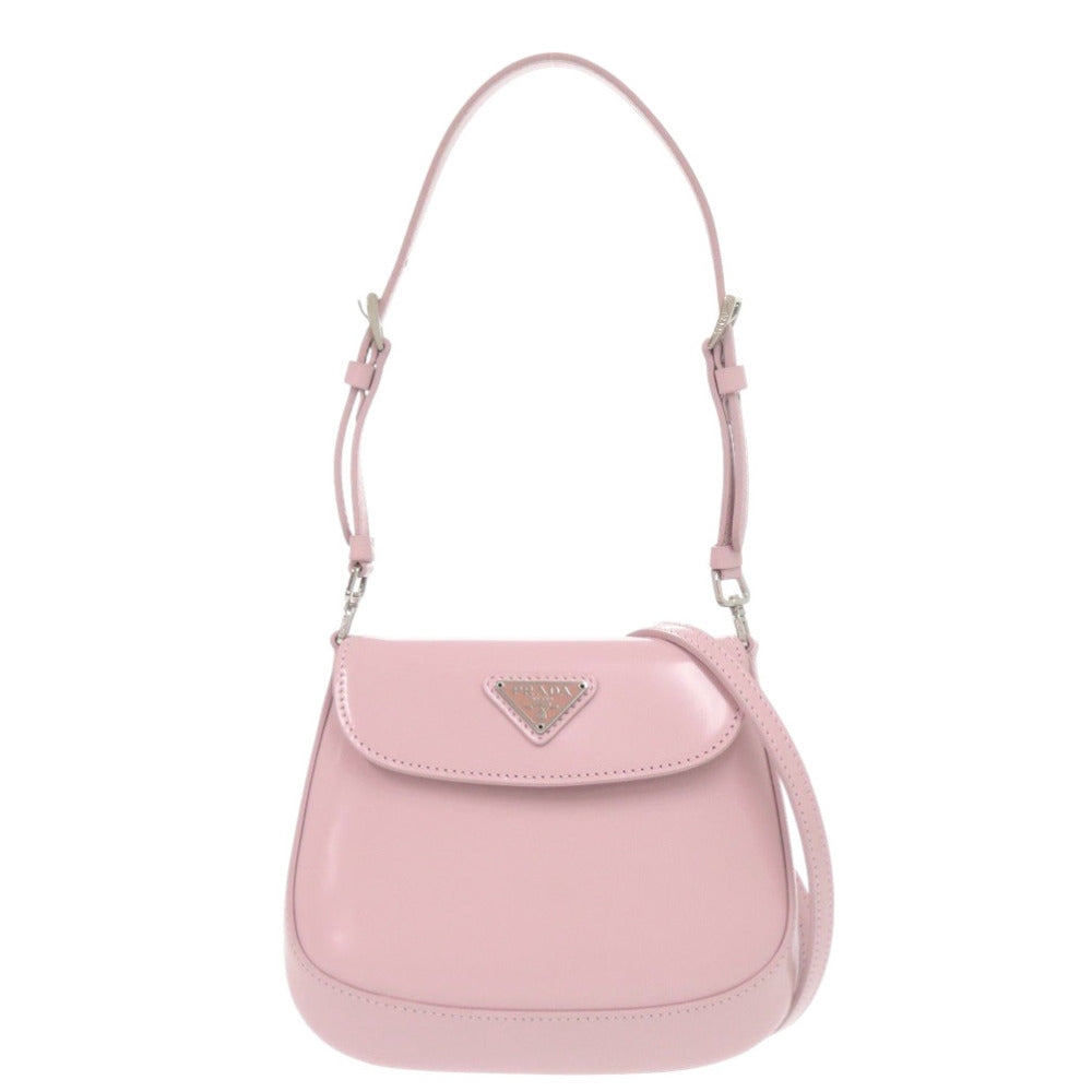未使用 プラダ SPAZZOLATO 1BH188 トライアングルロゴ レザー ピンク 2way ショルダーバッグ 0374【中古】PRADA