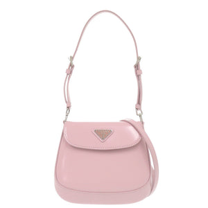 未使用 プラダ SPAZZOLATO 1BH188 トライアングルロゴ レザー ピンク 2way ショルダーバッグ 0374【中古】PRADA