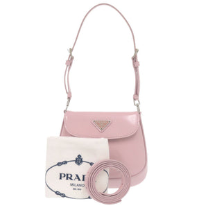 未使用 プラダ SPAZZOLATO 1BH188 トライアングルロゴ レザー ピンク 2way ショルダーバッグ 0374【中古】PRADA