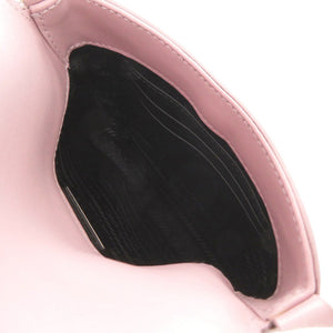 未使用 プラダ SPAZZOLATO 1BH188 トライアングルロゴ レザー ピンク 2way ショルダーバッグ 0374【中古】PRADA