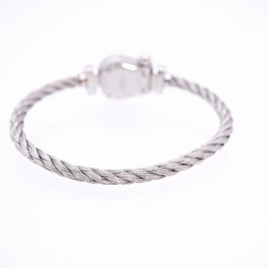 美品 フレッド フォース10 4Pダイヤ 腕時計 ステンレススチール/ダイヤモンド ホワイトシェル 0380【中古】FRED レディース