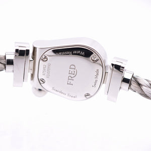 美品 フレッド フォース10 4Pダイヤ 腕時計 ステンレススチール/ダイヤモンド ホワイトシェル 0380【中古】FRED レディース
