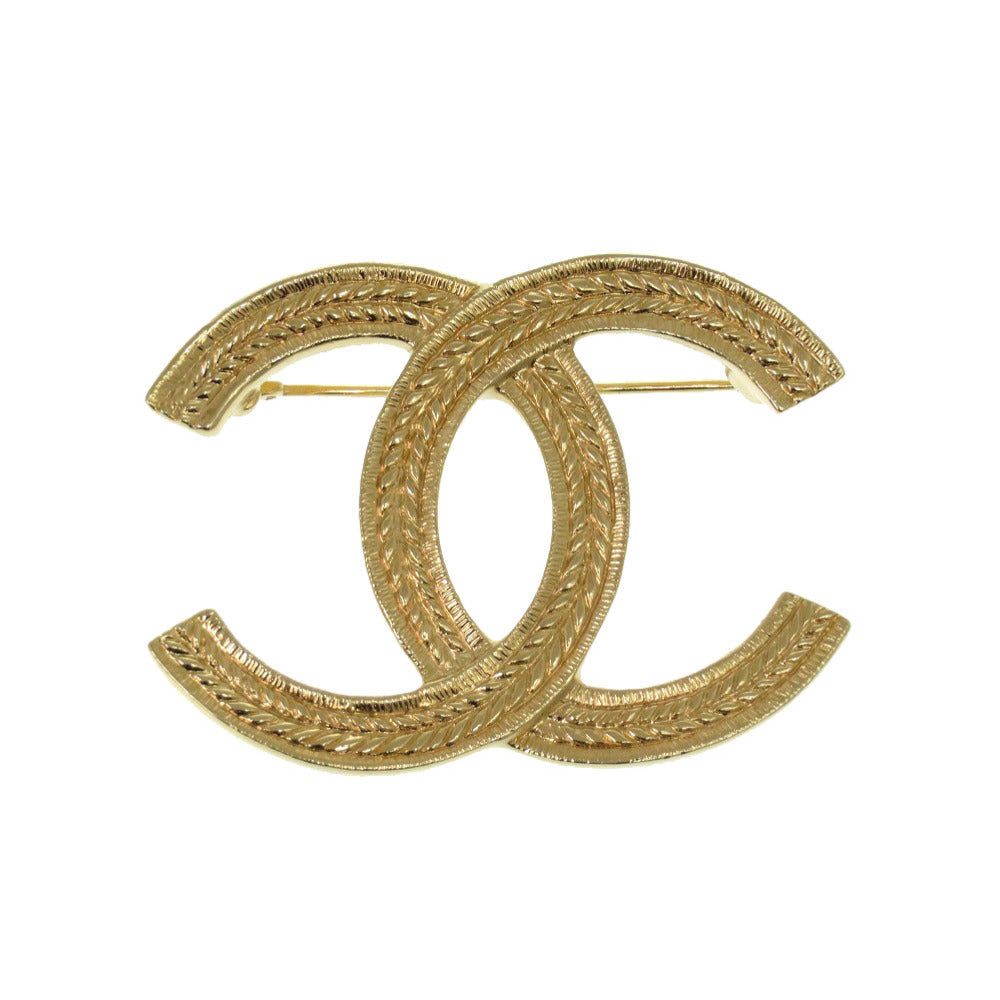 美品 シャネル ココマーク リーフ ブローチ B23 A メタル ゴールド アクセサリー 0384 【中古】 CHANEL