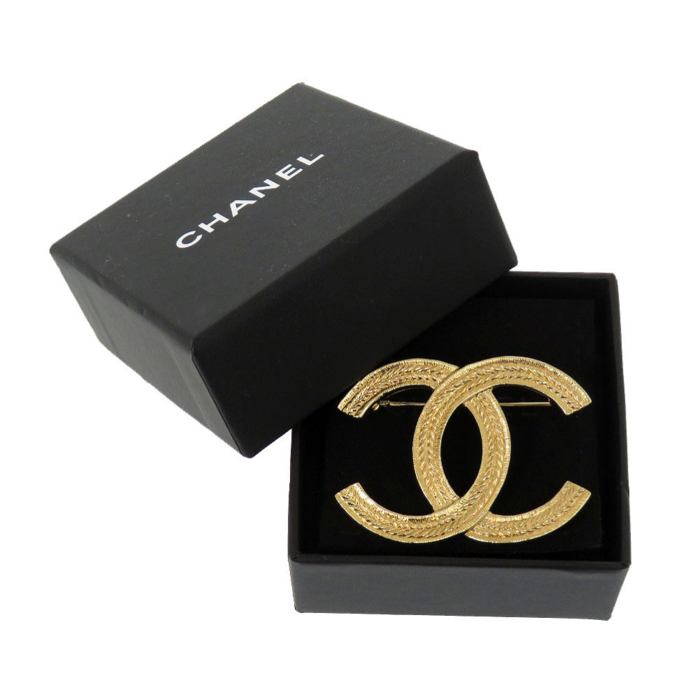 美品 シャネル ココマーク リーフ ブローチ B23 A メタル ゴールド アクセサリー 0384 【中古】 CHANEL