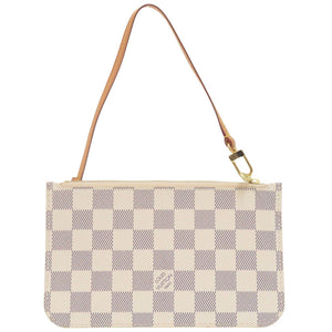 美品 ルイ ヴィトン ネヴァーフルポーチ PM用 ダミエアズールキャンバス ホワイト ポーチ バッグ 白 LV 0845【中古】LOUIS VUITTON