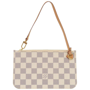 美品 ルイ ヴィトン ネヴァーフルポーチ PM用 ダミエアズールキャンバス ホワイト ポーチ バッグ 白 LV 0845【中古】LOUIS VUITTON