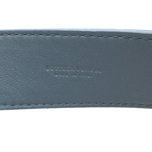 新品同様 ボッテガヴェネタ 563992 イントレチャート レザー ブルー 青 ショルダーストラップ 1061【中古】BOTTEGA VENETA