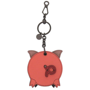 未使用 ボッテガ ヴェネタ レザー ピンク ブラウン イントレチャート 豚 ブタ 550012 キーホルダー バッグチャーム 1064 【中古】 BOTTEGA VENETA