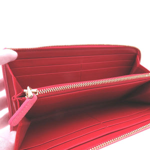 美品 ブルガリ レザー ピンク ゴールド金具 L字ファスナー 長財布 1097【中古】BVLGARI