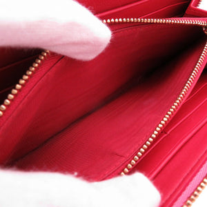 美品 ブルガリ レザー ピンク ゴールド金具 L字ファスナー 長財布 1097【中古】BVLGARI