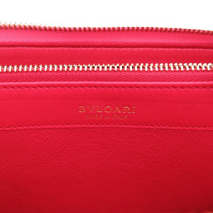 美品 ブルガリ レザー ピンク ゴールド金具 L字ファスナー 長財布 1097【中古】BVLGARI