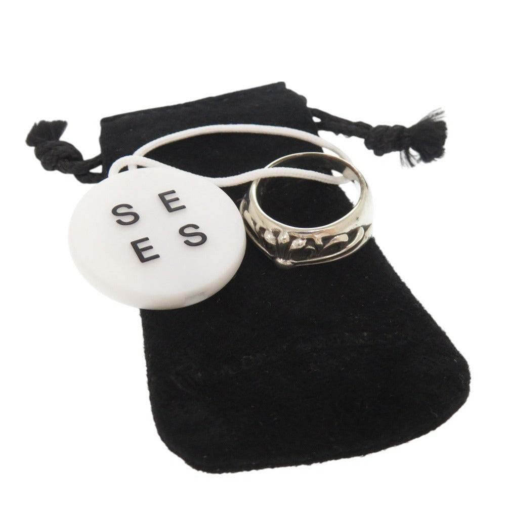 美品 クロムハーツ ハーフクラシック フローラルクロス シルバー925 14号 リング 指輪 1101【中古】CHROME HEARTS メンズ