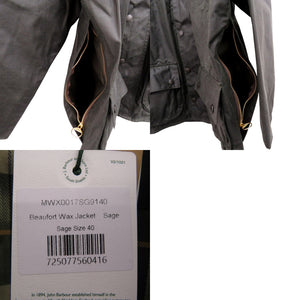 未使用品 バブアー ビューフォート Beaufort MWX0017 ワックスジャケット オイルドジャケット MWX0017 SG91 ワックスコットン 1105【中古】Barbour