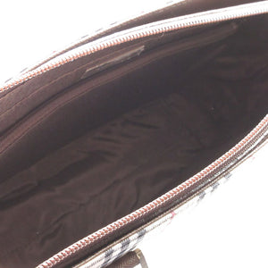 新品同様 バーバリー チェック キャンバス レザー ベージュ ブラウン 茶 トートバッグ 1110【中古】BURBERRY