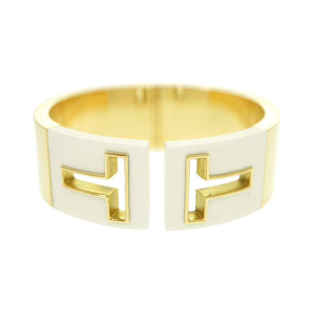 新品同様 ティファニー Tカットアウト K18YG カフ バングル イエローゴールド/ホワイトセラミック ジュエリー アクセサリー 1119【中古】TIFFANY&Co.