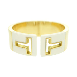 新品同様 ティファニー Tカットアウト K18YG カフ バングル イエローゴールド/ホワイトセラミック ジュエリー アクセサリー 1119【中古】TIFFANY&Co.