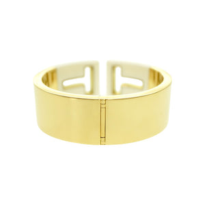 新品同様 ティファニー Tカットアウト K18YG カフ バングル イエローゴールド/ホワイトセラミック ジュエリー アクセサリー 1119【中古】TIFFANY&Co.