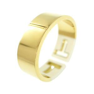 新品同様 ティファニー Tカットアウト K18YG カフ バングル イエローゴールド/ホワイトセラミック ジュエリー アクセサリー 1119【中古】TIFFANY&Co.