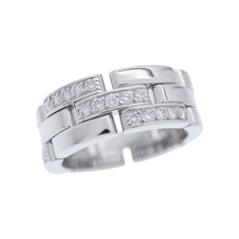 新品同様 カルティエ マイヨン パンテール ハーフダイヤ K18WG リング 750 指輪 ホワイトゴールド/ダイヤモンド ＃53 ジュエリー 1137【中古】CARTIER