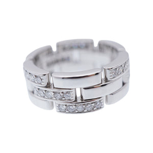 新品同様 カルティエ マイヨン パンテール ハーフダイヤ K18WG リング 750 指輪 ホワイトゴールド/ダイヤモンド ＃53 ジュエリー 1137【中古】CARTIER