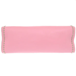 ジェイアンドエムデヴィッドソン カーフレザー ピンク ショルダーバッグ 1286【中古】J&M Davidson