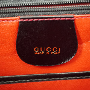 美品 グッチ バンブー ショルダー ハンド バッグ レザー ブラック 黒 ショルダーストラップ付 1294【中古】GUCCI