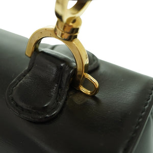 美品 グッチ バンブー ショルダー ハンド バッグ レザー ブラック 黒 ショルダーストラップ付 1294【中古】GUCCI