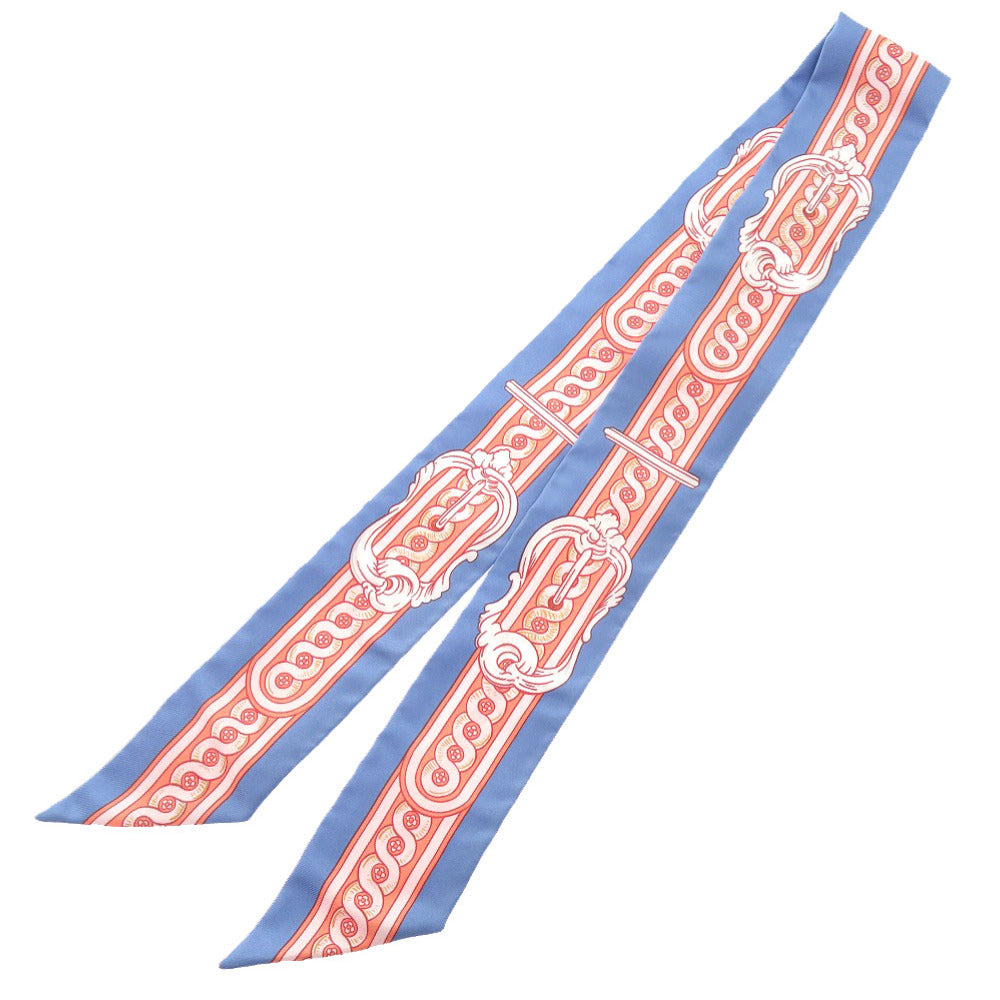 美品 エルメス ツイリー BRIDE DE COUR 法廷の勒 シルク ブルー スカーフ 青 1301 【中古】 HERMES