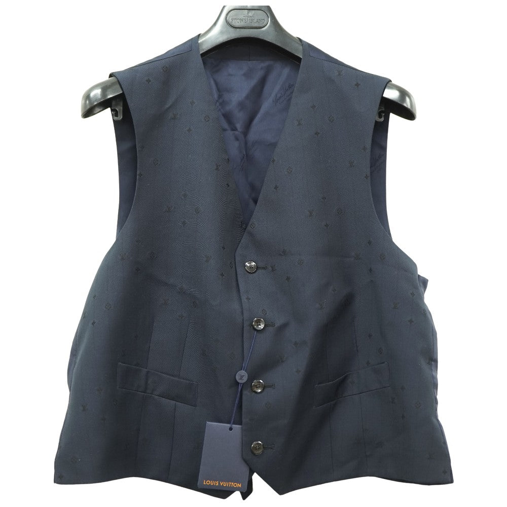 新品同様 ルイヴィトン ジレ ベスト 1ABJQQ ベスト ウール ネイビー サイズ56 紺 LV 1325【中古】LOUIS VUITTON メンズ