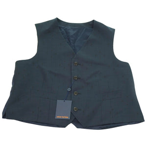 新品同様 ルイヴィトン ジレ ベスト 1ABJQQ ベスト ウール ネイビー サイズ56 紺 LV 1325【中古】LOUIS VUITTON メンズ