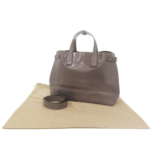 バーバリー 2WAY ソフトバナー パテントレザー グレー ショルダーバッグ 1332【中古】BURBERRY