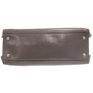 バーバリー 2WAY ソフトバナー パテントレザー グレー ショルダーバッグ 1332【中古】BURBERRY