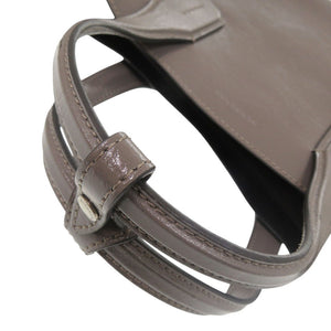 バーバリー 2WAY ソフトバナー パテントレザー グレー ショルダーバッグ 1332【中古】BURBERRY