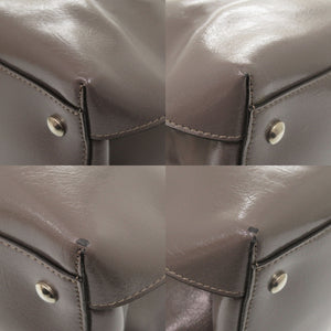 バーバリー 2WAY ソフトバナー パテントレザー グレー ショルダーバッグ 1332【中古】BURBERRY