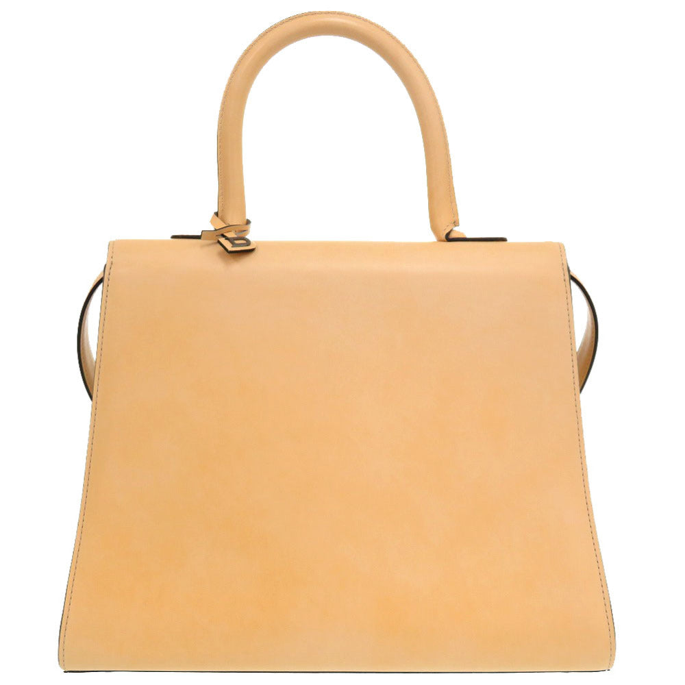 新品同様 デルボー ブリヨンMM レザー ベージュ 2WAY ハンドバッグ 茶 1429 【中古】 DELVAUX デルヴォー