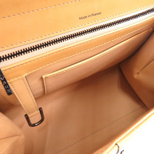 新品同様 デルボー ブリヨンMM レザー ベージュ 2WAY ハンドバッグ 茶 1429 【中古】 DELVAUX デルヴォー