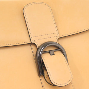 新品同様 デルボー ブリヨンMM レザー ベージュ 2WAY ハンドバッグ 茶 1429 【中古】 DELVAUX デルヴォー