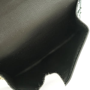 新品同様 ディオール チェーン カードケース コインケース ウォレット ショルダーバッグ パテントレザー ブラック 黒 1443【中古】Dior