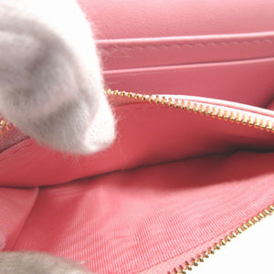 新品同様 クリスチャンディオール S0966ONMJ ミスディオール グリシーヌ ウォレット コンパクトウォレット カナージュ レザー ピンク 2つ折り財布 財布 1448【中古】Christian Dior