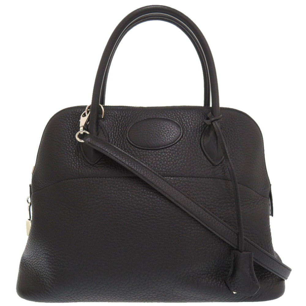 美品 エルメス ボリード31 トリヨンクレマンス ブラック シルバー金具 □F刻印 ハンドバッグ 黒 1486 【中古】 HERMES