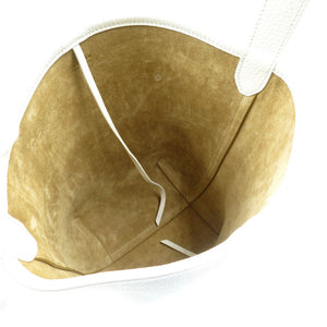 美品 ザロウ スモール N/S Park Tote W1314L129IVPD カーフ スウェード ホワイト トートバッグ 1537【中古】THE ROW