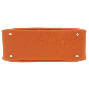 美品 エルメス ミニプリュム プリュム20 ヴォーエプソン コニャック シルバー金具 □I刻印 ハンドバッグ 茶 0001 【中古】 HERMES