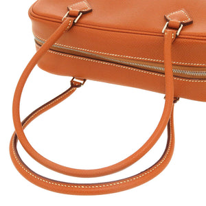 美品 エルメス ミニプリュム プリュム20 ヴォーエプソン コニャック シルバー金具 □I刻印 ハンドバッグ 茶 0001 【中古】 HERMES