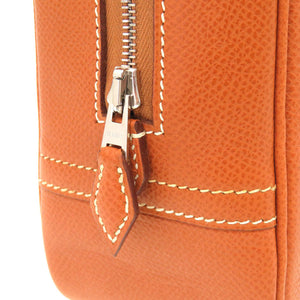 美品 エルメス ミニプリュム プリュム20 ヴォーエプソン コニャック シルバー金具 □I刻印 ハンドバッグ 茶 0001 【中古】 HERMES