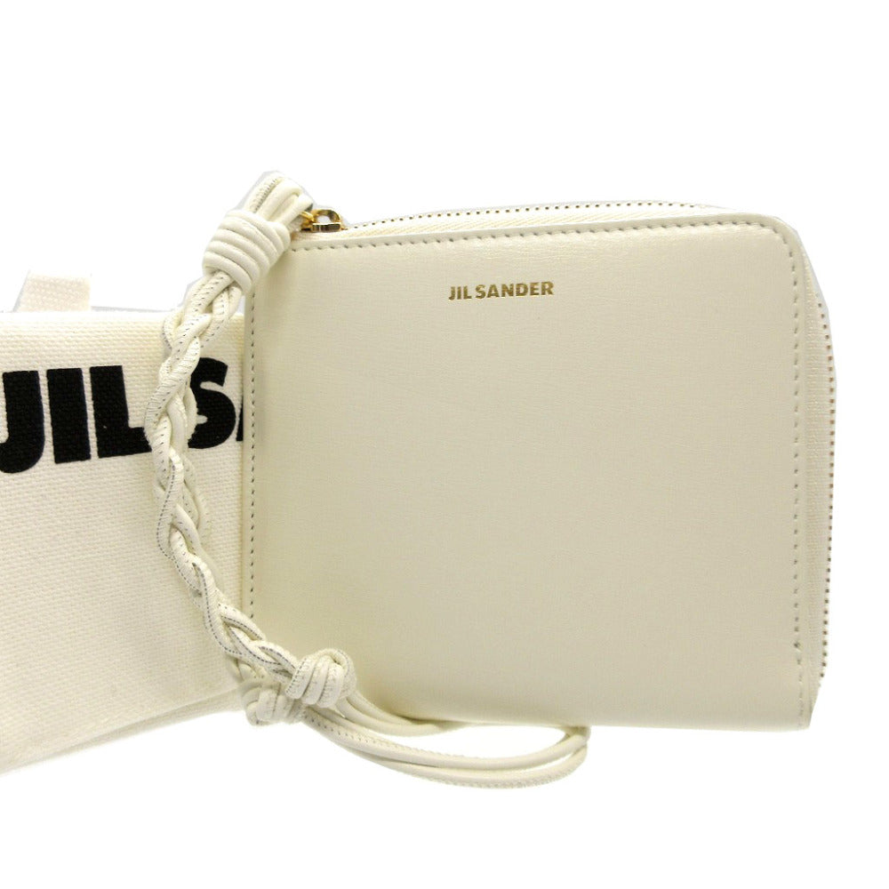 美品 ジルサンダー J07UI0017 レザー ホワイト 白 L字ファスナー財布 財布 0037【中古】JIL SANDER