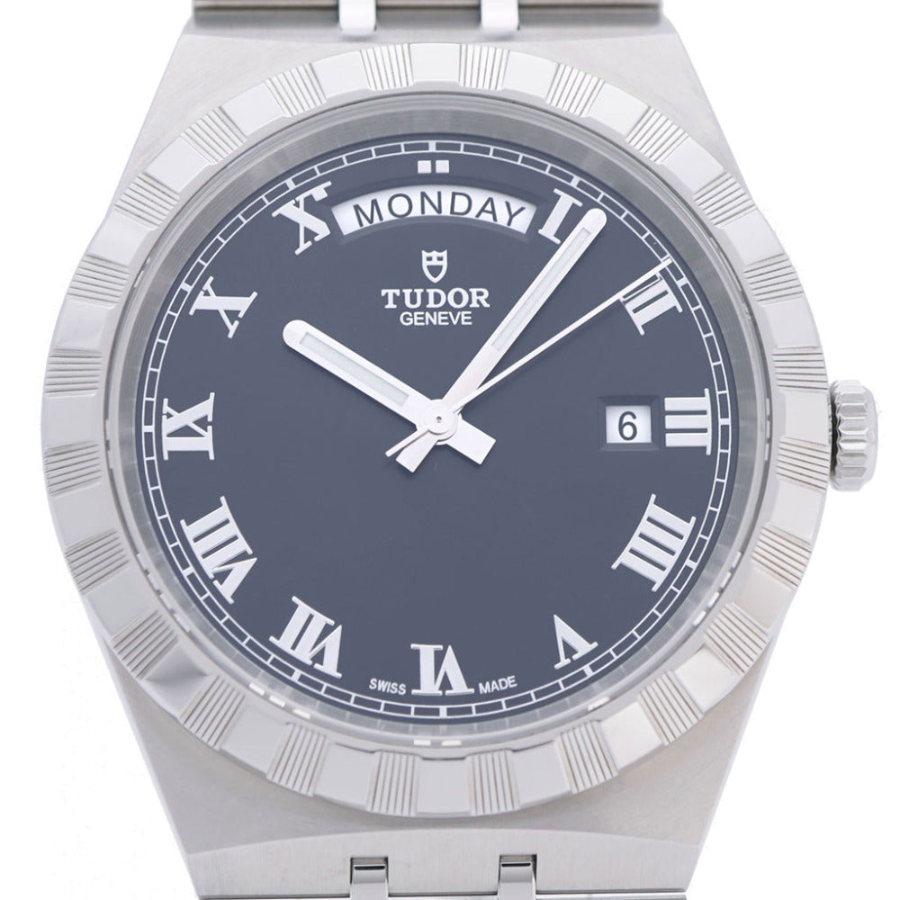 美品 チューダー 自動巻き ロイヤル デイデイト 28600 腕時計 ステンレススチール ブラック 0052【中古】Tudor メンズ