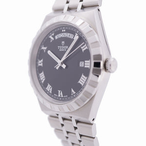 美品 チューダー 自動巻き ロイヤル デイデイト 28600 腕時計 ステンレススチール ブラック 0052【中古】Tudor メンズ