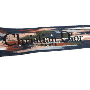 美品 クリスチャンディオール エンブロイダリー 花柄 刺繡 キャンバス レザー ブラック 黒 マルチカラー ショルダーストラップ 0145【中古】Christian Dior