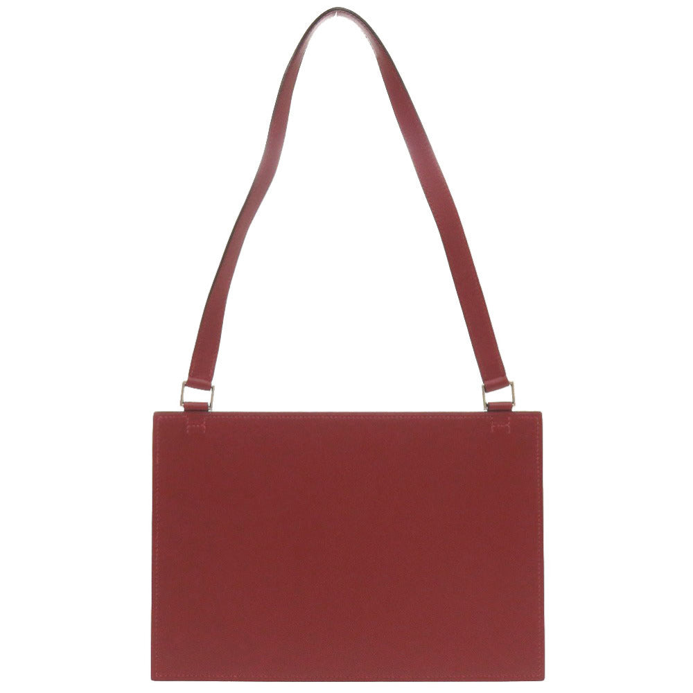 エルメス ヴァランタン ボックスカーフ ルージュアッシュ □E刻印 ショルダーバッグ 赤 0257 【中古】 HERMES