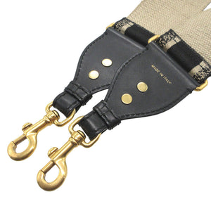 美品 クリスチャンディオール ロゴ キャンバス レザー ブラック 黒 ショルダーストラップ 0283【中古】Christian Dior
